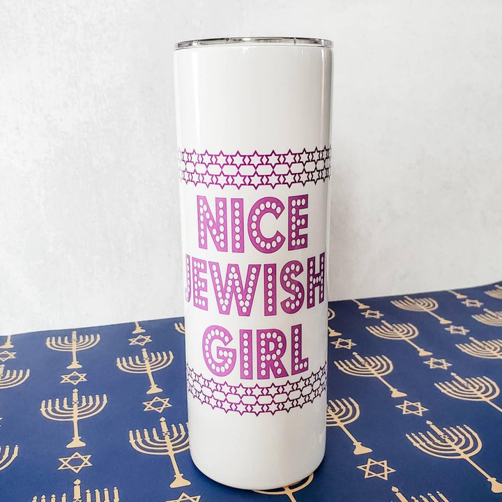 Nice Jewish Girl Chanukah Tall Tumbler Salt and Sparkle