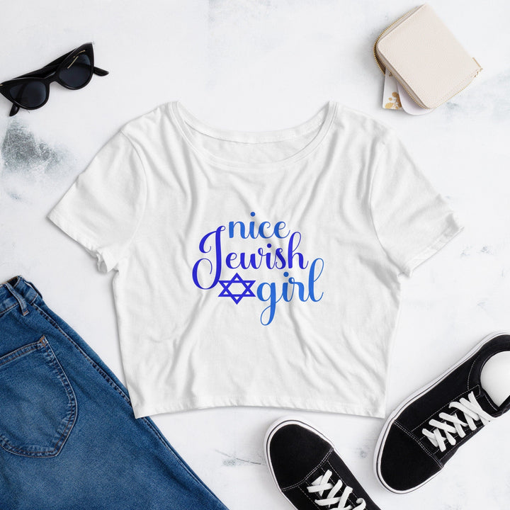 Nice Jewish Girl Women’s Crop Tee Salt and Sparkle