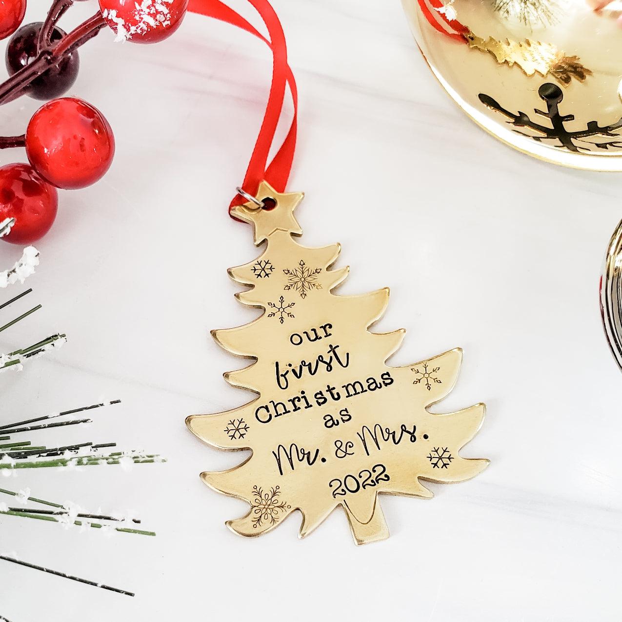 Our First Christmas Tree Personalized Ornament Salt and Sparkle