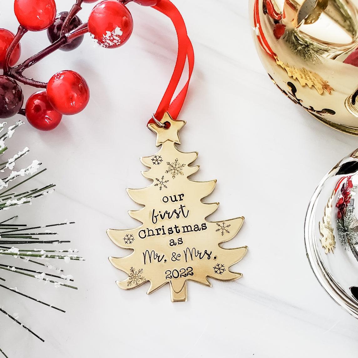 Our First Christmas Tree Personalized Ornament Salt and Sparkle