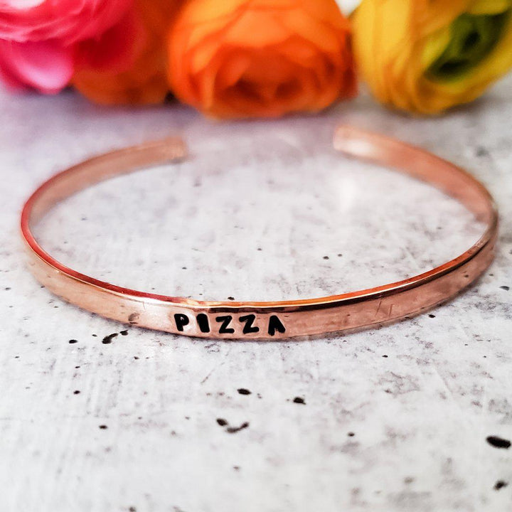 PIZZA Skinny Cuff Bracelet Salt and Sparkle