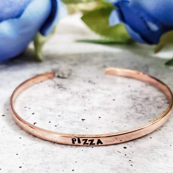 PIZZA Skinny Cuff Bracelet Salt and Sparkle