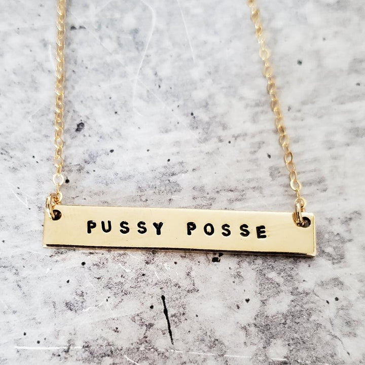 PUSSY POSSE Bar Necklace Salt and Sparkle