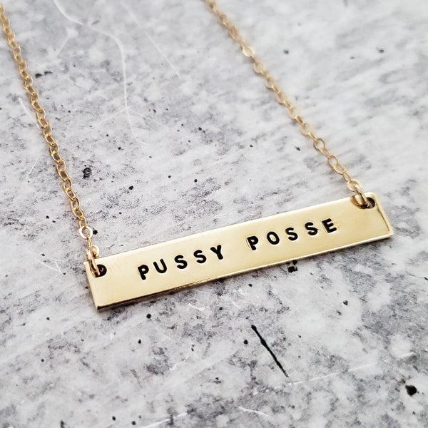 PUSSY POSSE Bar Necklace Salt and Sparkle