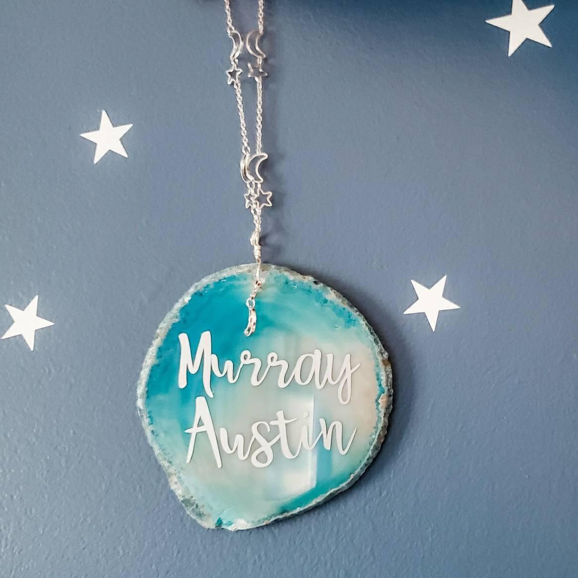 Personalized Baby Name Agate Nursery Decor Salt and Sparkle