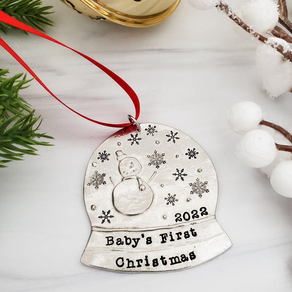 Personalized Christmas Snowglobe Ornament Salt and Sparkle