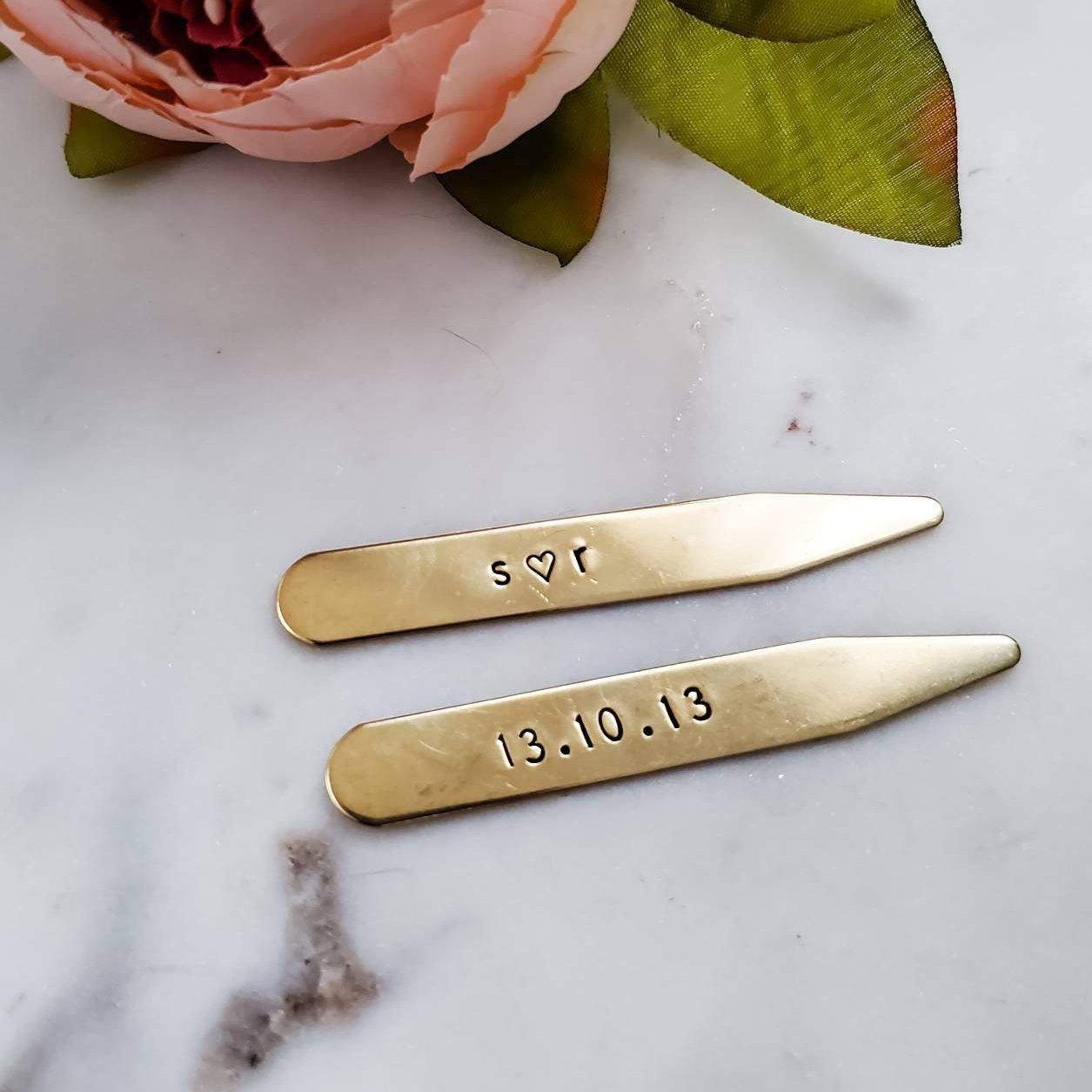 Personalized Collar Stays for Him Salt and Sparkle