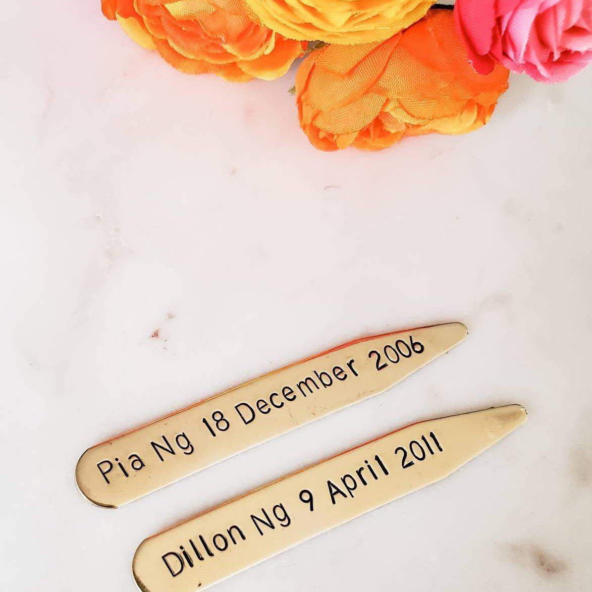 Personalized Collar Stays for Him Salt and Sparkle