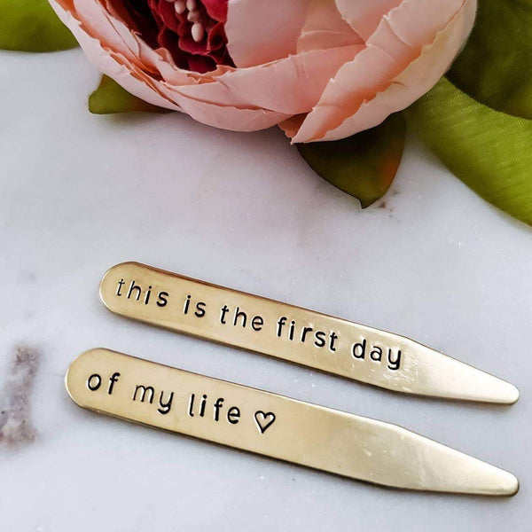 Personalized Collar Stays for Him Salt and Sparkle