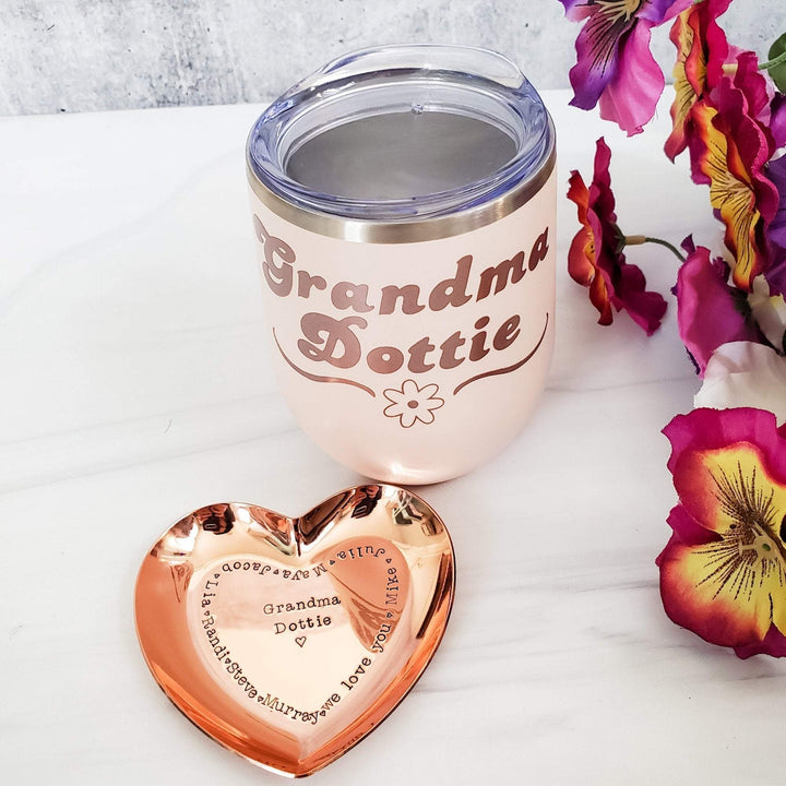 Personalized Heart Trinket Dish for Grandma Salt and Sparkle