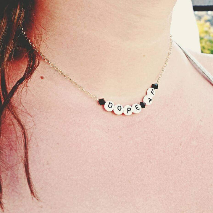 Personalized Letter Beads Choker Salt and Sparkle