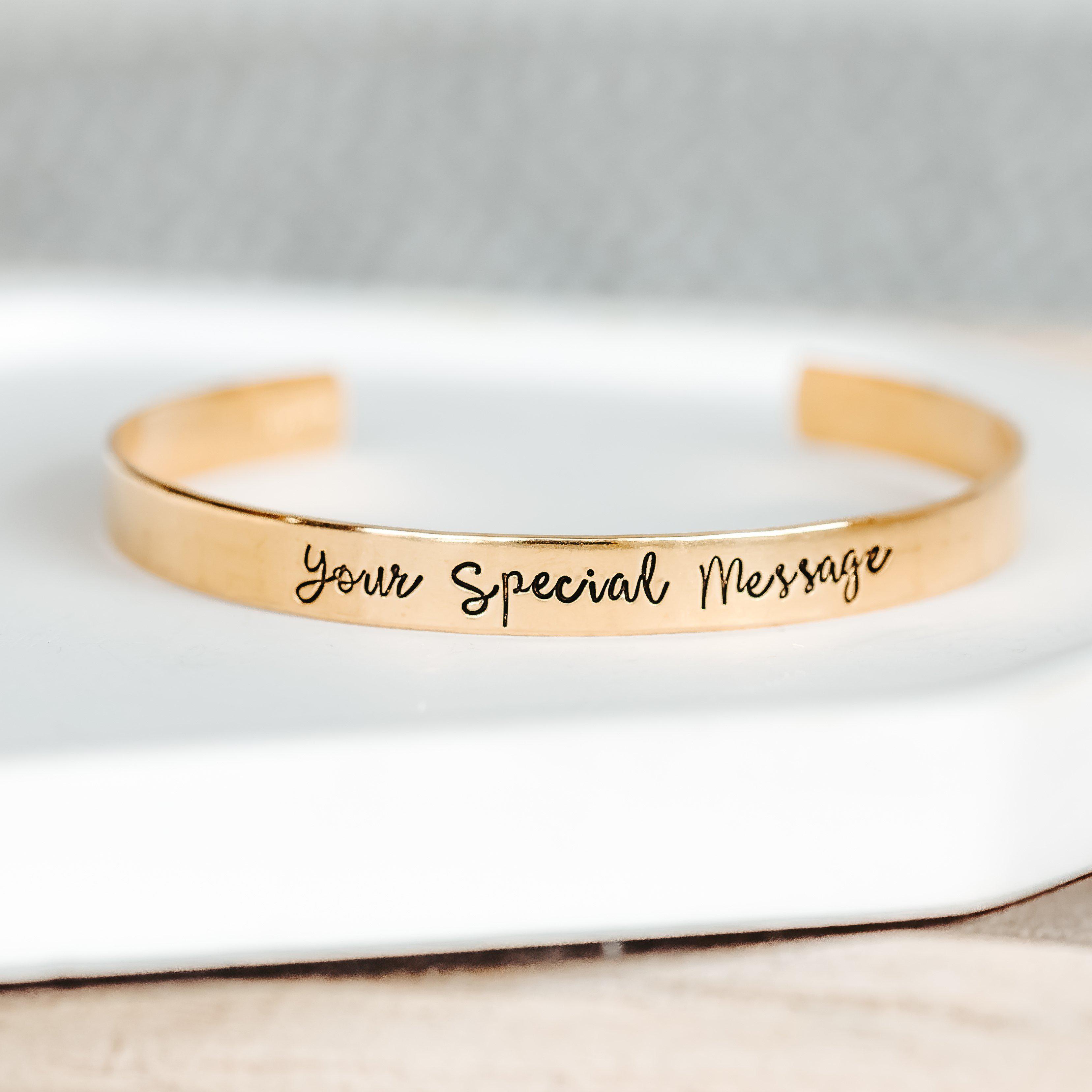 Personalized Stacking Cuff Bracelet Salt and Sparkle