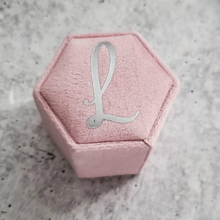 Personalized Velvet Ring Box Salt and Sparkle