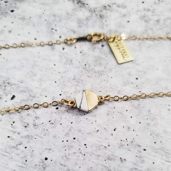 Petite Hexagon Howlite Necklace Salt and Sparkle