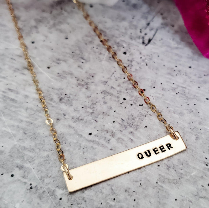 QUEER FEMME Bar Necklace Salt and Sparkle