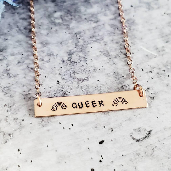 QUEER FEMME Bar Necklace Salt and Sparkle