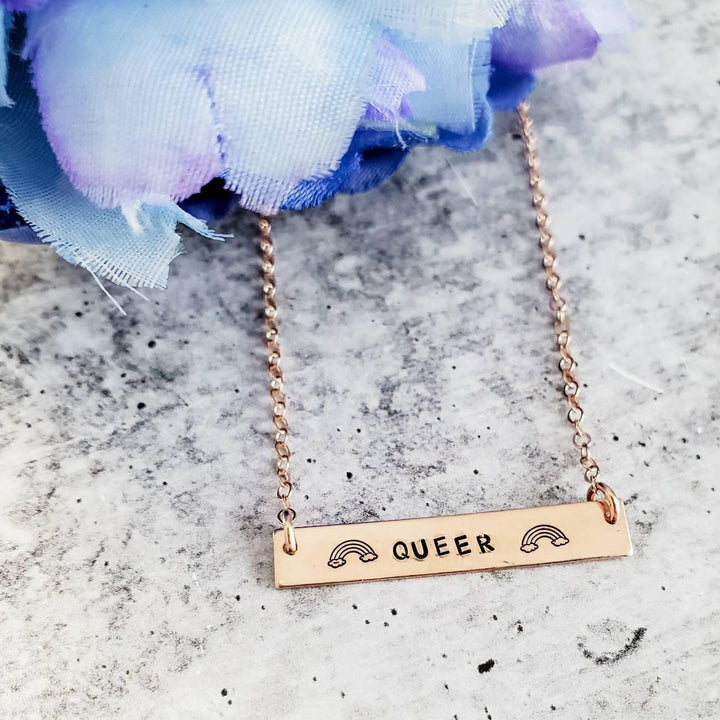 QUEER FEMME Bar Necklace Salt and Sparkle