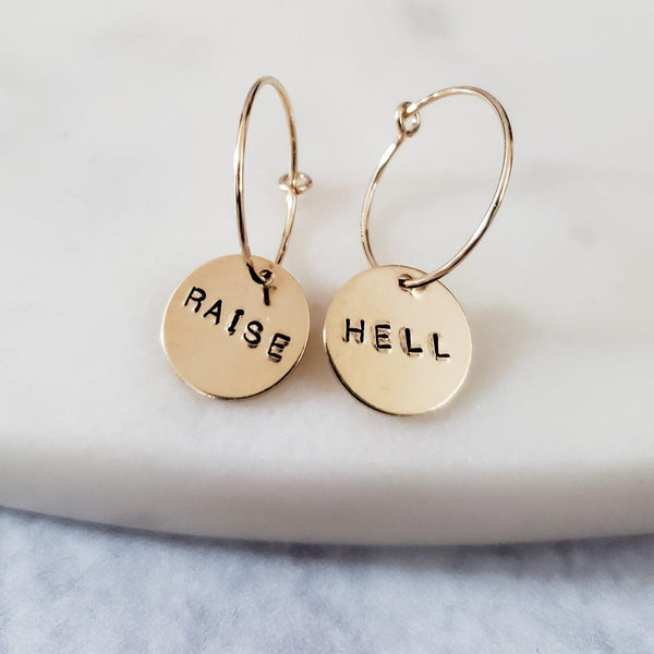 RAISE HELL Hoop Earrings Salt and Sparkle