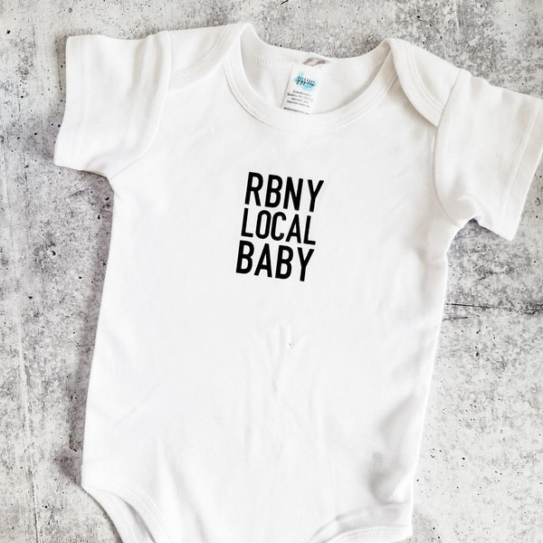 RBNY LOCAL BABY Short Sleeve One Piece Bodysuit Salt and Sparkle