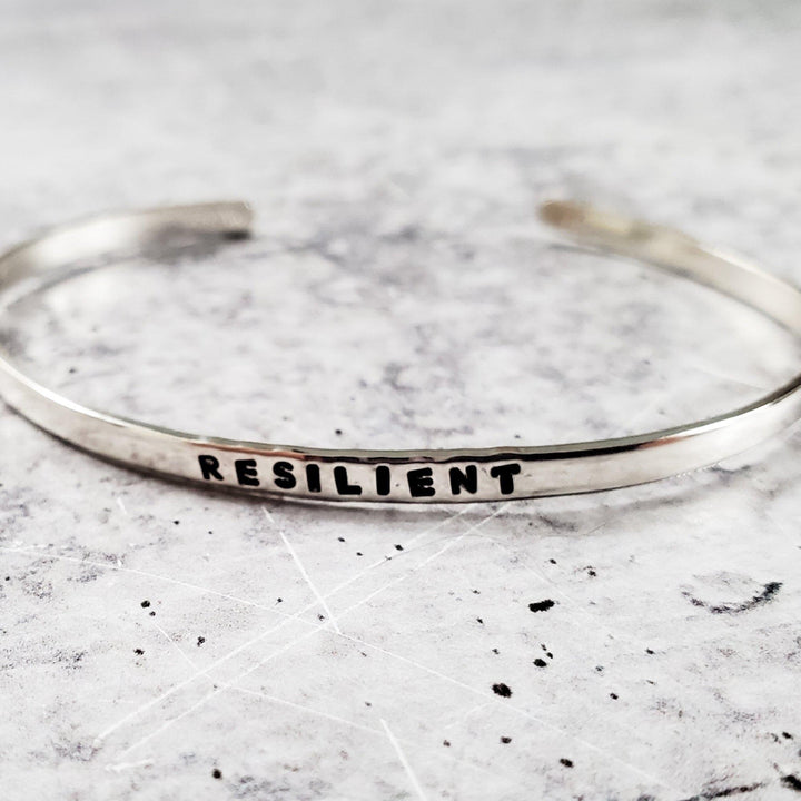 RESILIENT Skinny Cuff Bracelet Salt and Sparkle