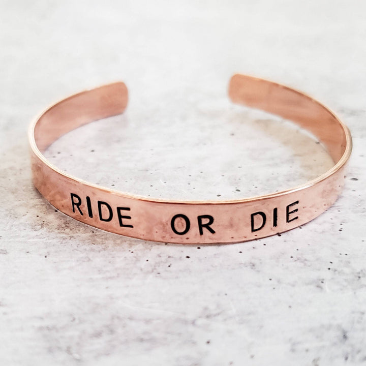 RIDE OR DIE Cuff Bracelet Salt and Sparkle