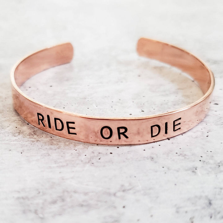 RIDE OR DIE Cuff Bracelet Salt and Sparkle