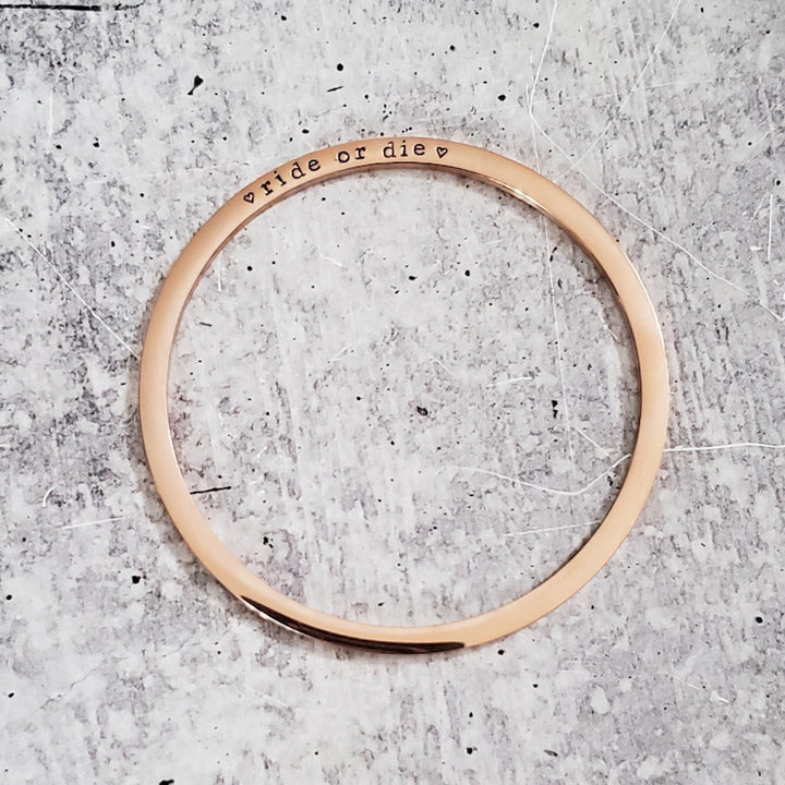 RIDE OR DIE Stacking Bangle Bracelet Salt and Sparkle