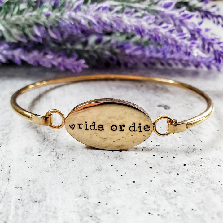 RIDE OR DIE Swing Top Bangle Bracelet Salt and Sparkle