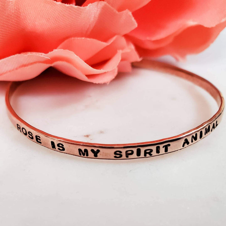 ROSE IS MY SPIRIT ANIMAL Skinny Cuff Bracelet Salt and Sparkle