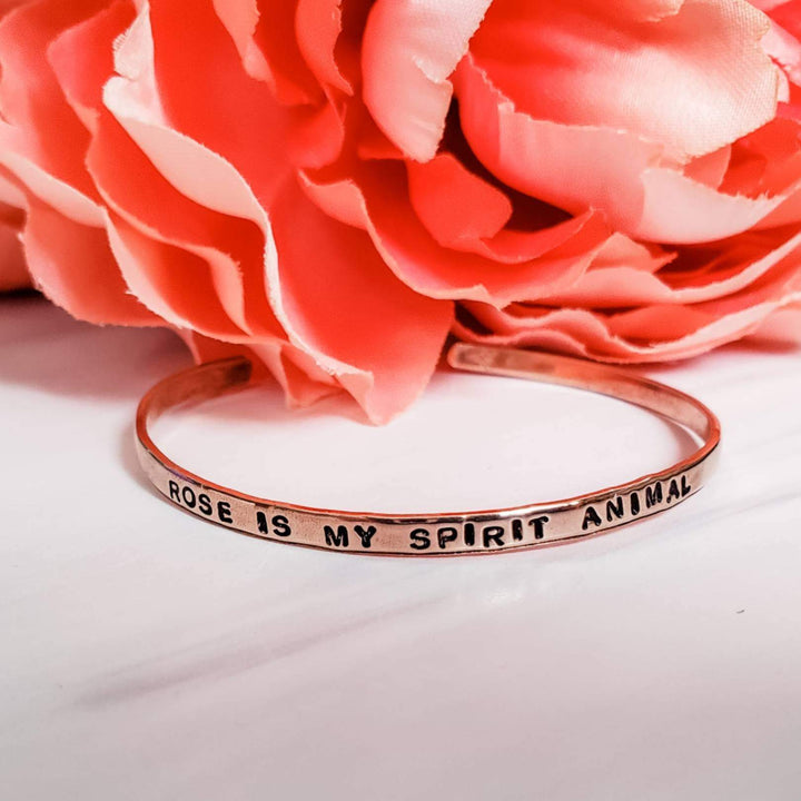 ROSE IS MY SPIRIT ANIMAL Skinny Cuff Bracelet Salt and Sparkle