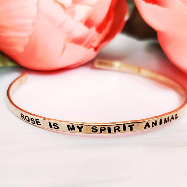 ROSE IS MY SPIRIT ANIMAL Skinny Cuff Bracelet Salt and Sparkle