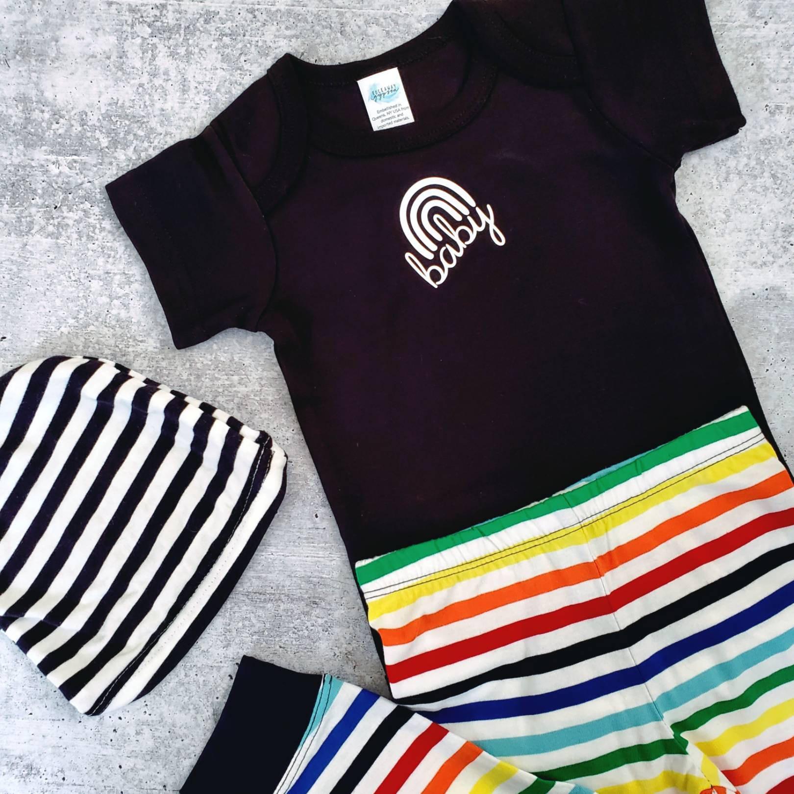 Rainbow Baby Short Sleeve Baby Bodysuit OR Toddler Tee Salt and Sparkle