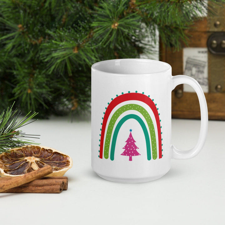 Rainbow Christmas Tree Coffee Mug Salt and Sparkle