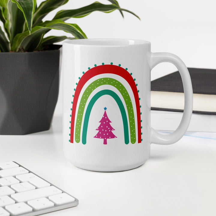 Rainbow Christmas Tree Coffee Mug Salt and Sparkle