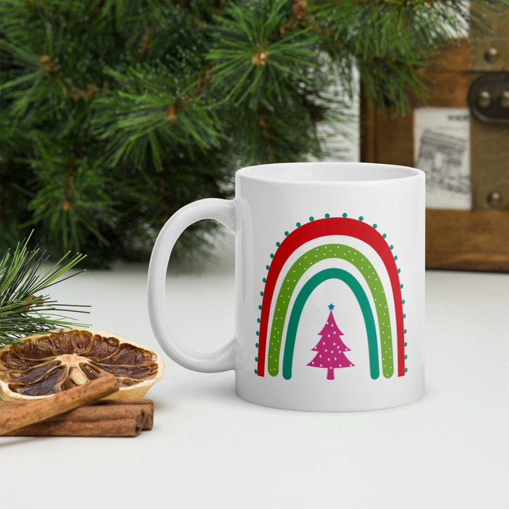 Rainbow Christmas Tree Coffee Mug Salt and Sparkle