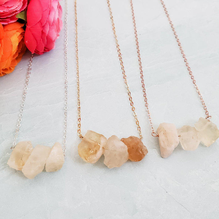 Raw Yellow Citrine Bar Necklace Salt and Sparkle