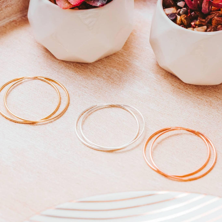 Rose Gold Hoop Earrings Salt and Sparkle