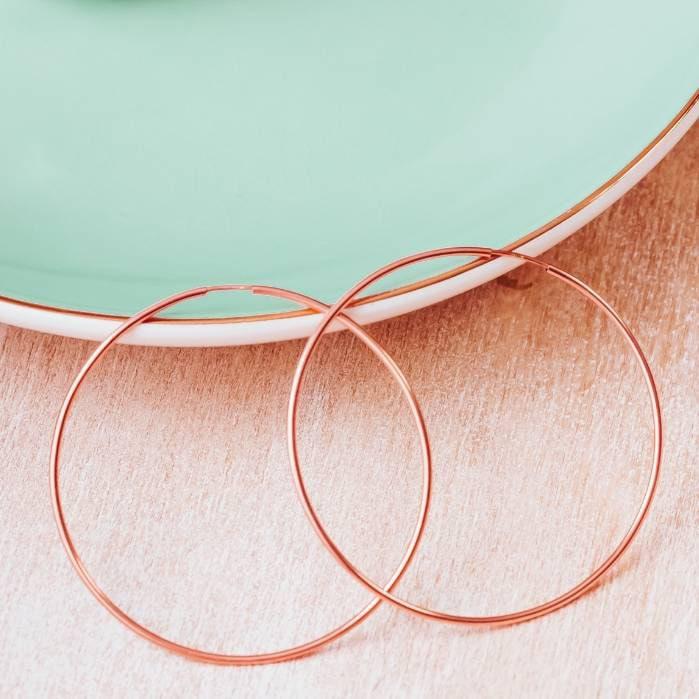 Rose Gold Hoop Earrings Salt and Sparkle