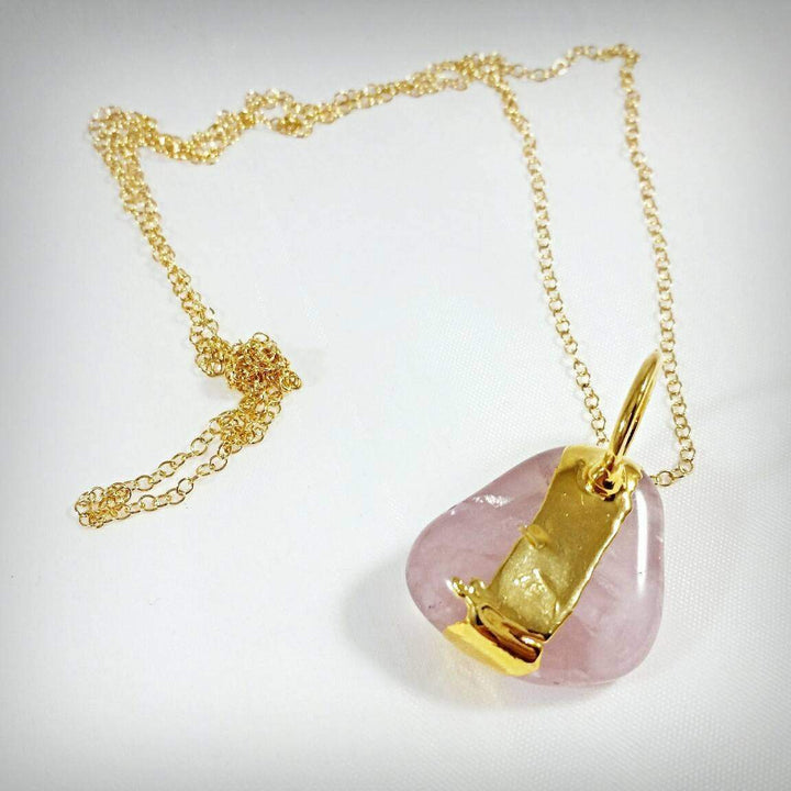 Rose Quartz Gold Necklace Salt and Sparkle