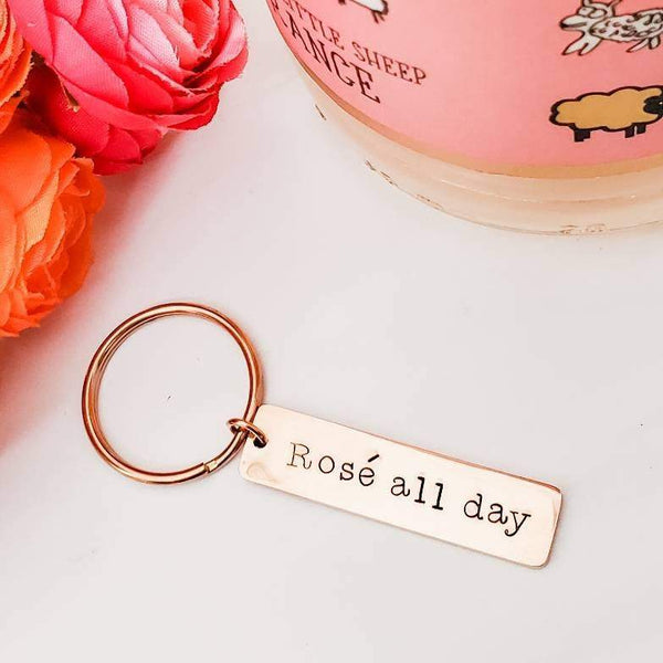 Rose all day Bar Keychain Salt and Sparkle