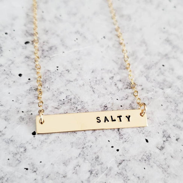 SALTY Bar Necklace Salt and Sparkle