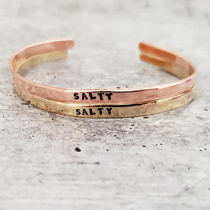 SALTY Skinny Cuff Stacking Bracelet Salt and Sparkle