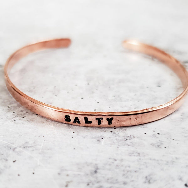 SALTY Skinny Cuff Stacking Bracelet Salt and Sparkle