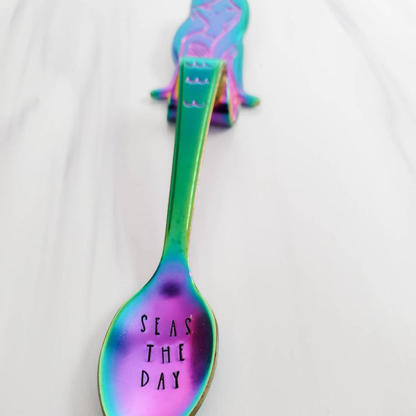 SEAS THE DAY Rainbow Mermaid Spoon Salt and Sparkle