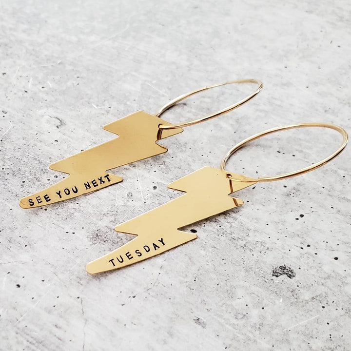 SEE YOU NEXT TUESDAY Lightning Bolt Earrings Salt and Sparkle