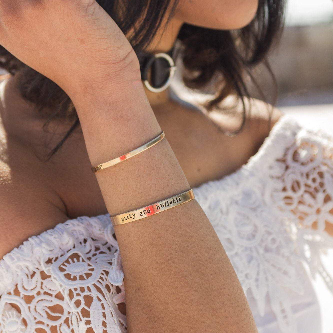 SLAY ALL DAY Stacking Cuff Bracelet Salt and Sparkle