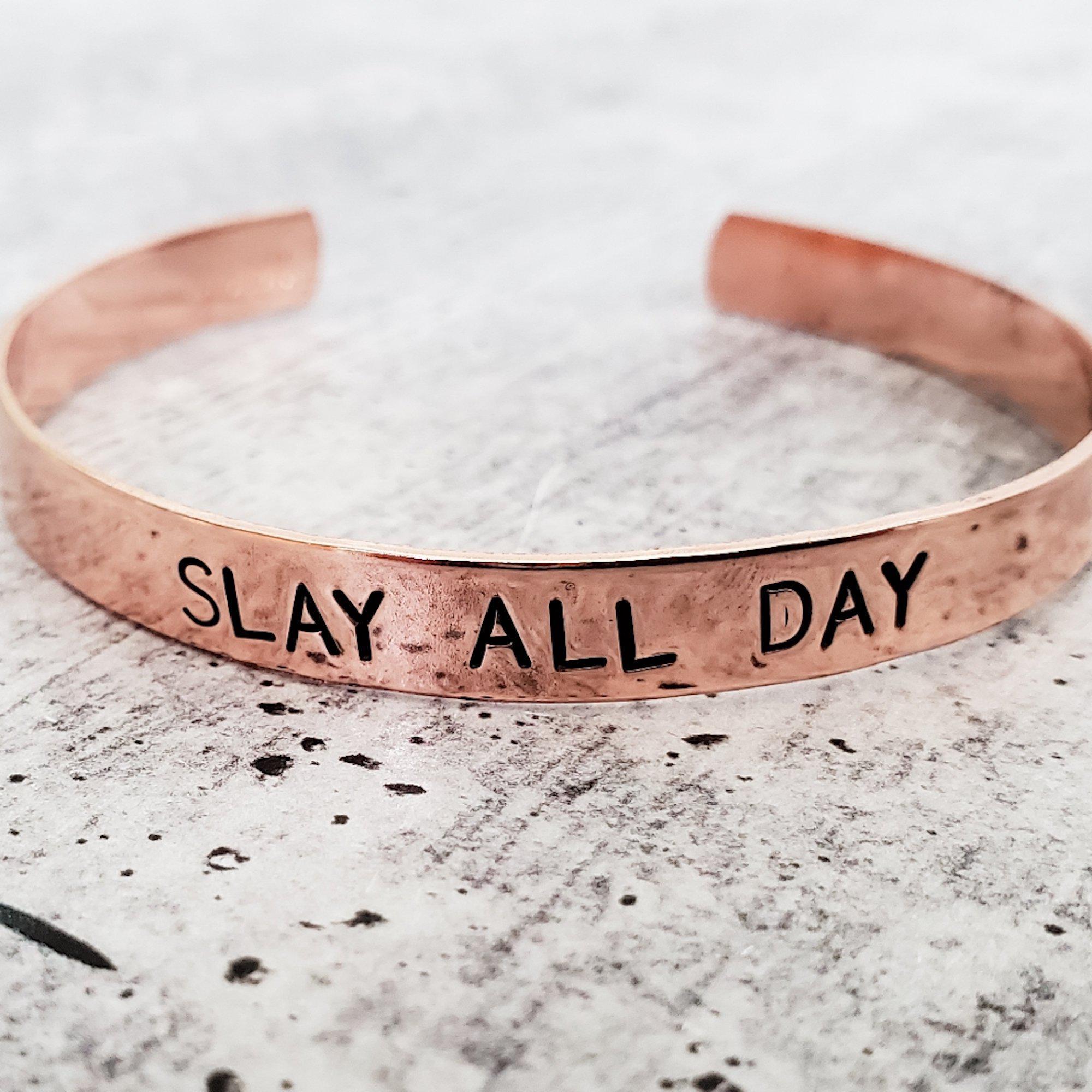 SLAY ALL DAY Stacking Cuff Bracelet Salt and Sparkle