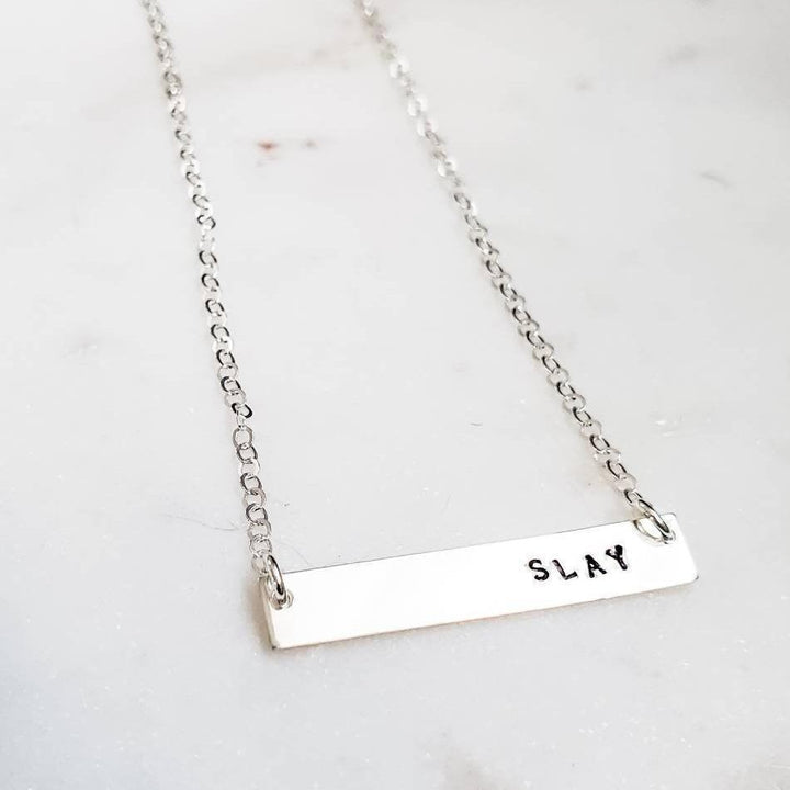 SLAY Bar Necklace Salt and Sparkle