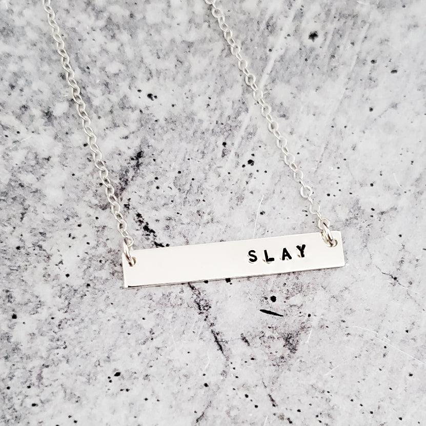 SLAY Bar Necklace Salt and Sparkle