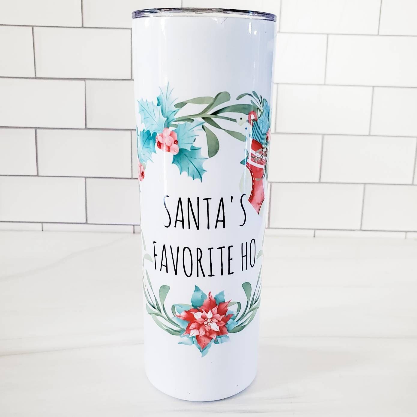 Santa's Favorite Ho Christmas Skinny Tumbler Salt and Sparkle
